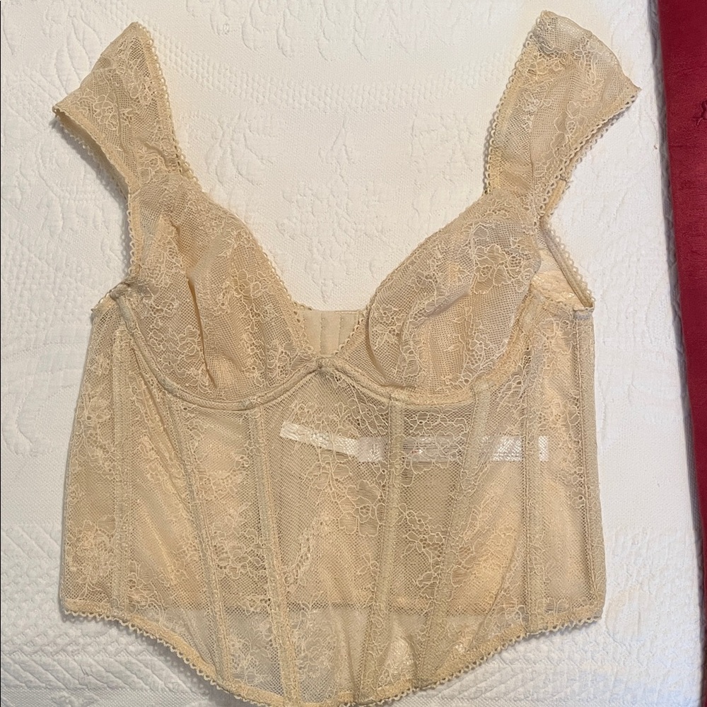 Urban Outfitters out from under Lace Top in Beige